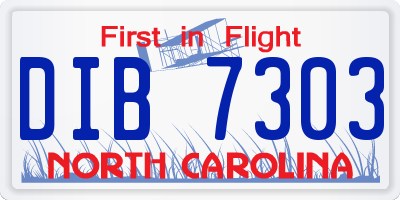 NC license plate DIB7303