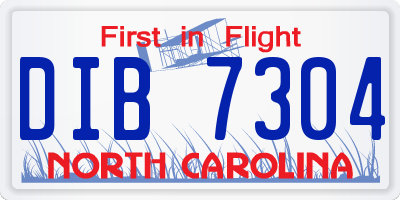 NC license plate DIB7304