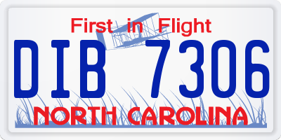 NC license plate DIB7306