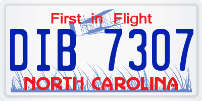 NC license plate DIB7307