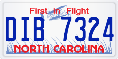 NC license plate DIB7324