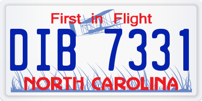 NC license plate DIB7331