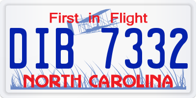 NC license plate DIB7332