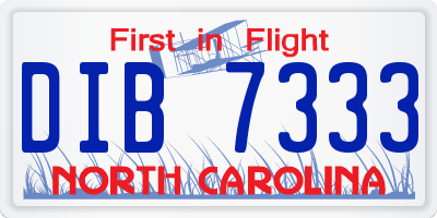 NC license plate DIB7333