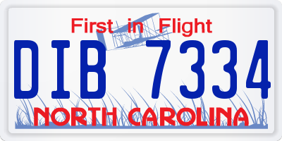 NC license plate DIB7334