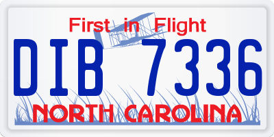 NC license plate DIB7336