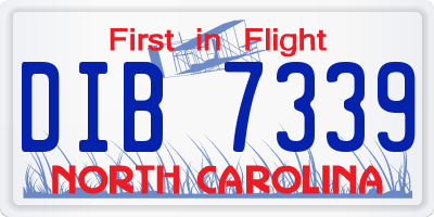 NC license plate DIB7339