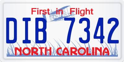NC license plate DIB7342