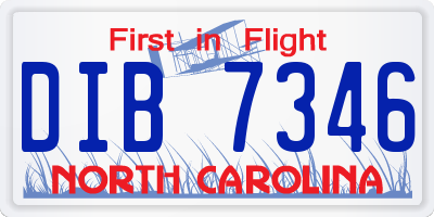 NC license plate DIB7346