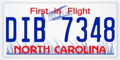 NC license plate DIB7348