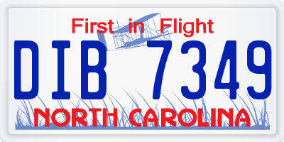 NC license plate DIB7349