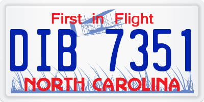 NC license plate DIB7351