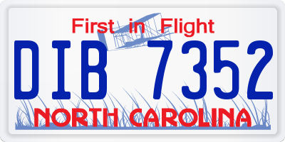 NC license plate DIB7352