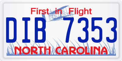 NC license plate DIB7353