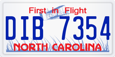 NC license plate DIB7354