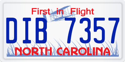 NC license plate DIB7357
