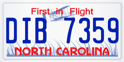 NC license plate DIB7359