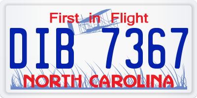 NC license plate DIB7367