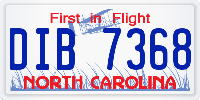 NC license plate DIB7368