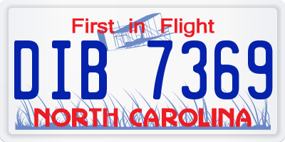 NC license plate DIB7369