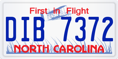 NC license plate DIB7372
