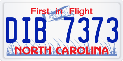 NC license plate DIB7373
