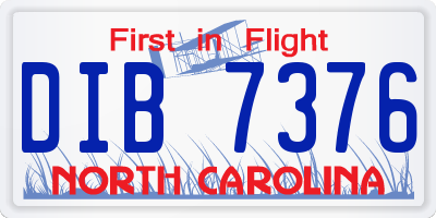 NC license plate DIB7376