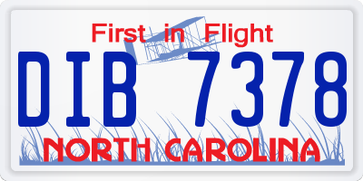 NC license plate DIB7378