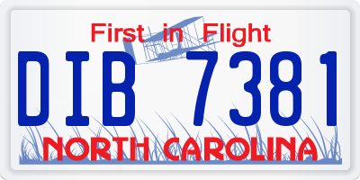 NC license plate DIB7381