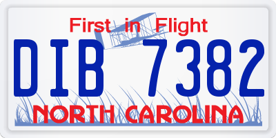 NC license plate DIB7382
