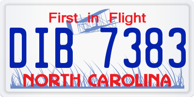 NC license plate DIB7383