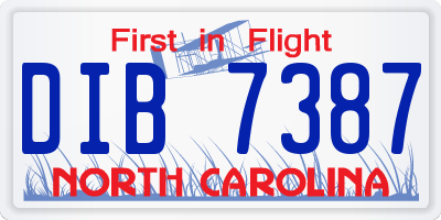 NC license plate DIB7387