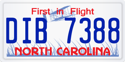 NC license plate DIB7388