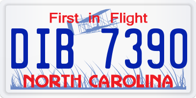 NC license plate DIB7390