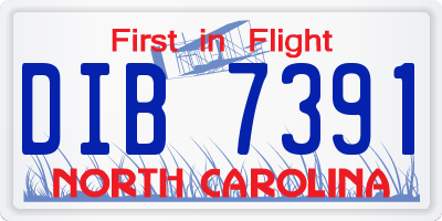 NC license plate DIB7391
