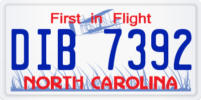 NC license plate DIB7392