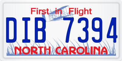 NC license plate DIB7394