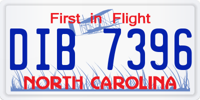NC license plate DIB7396