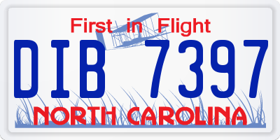 NC license plate DIB7397