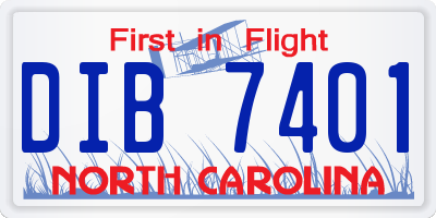 NC license plate DIB7401
