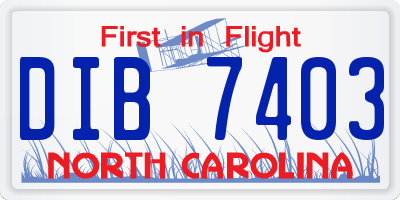 NC license plate DIB7403
