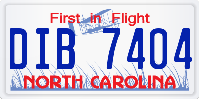 NC license plate DIB7404