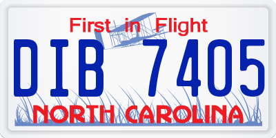 NC license plate DIB7405