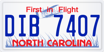 NC license plate DIB7407