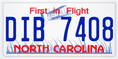 NC license plate DIB7408