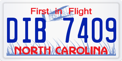 NC license plate DIB7409