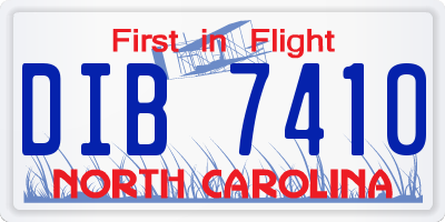 NC license plate DIB7410