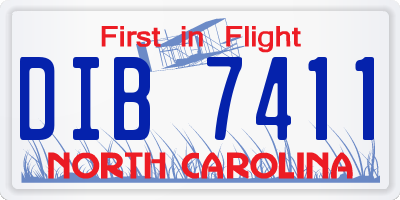 NC license plate DIB7411