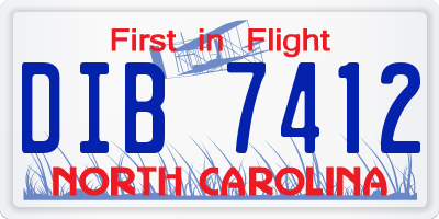 NC license plate DIB7412