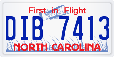NC license plate DIB7413